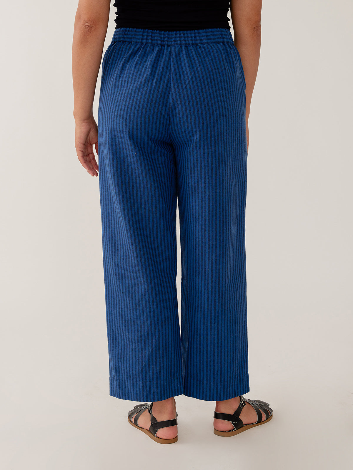Emmy Drawstring Pant - Cerulean Stripe