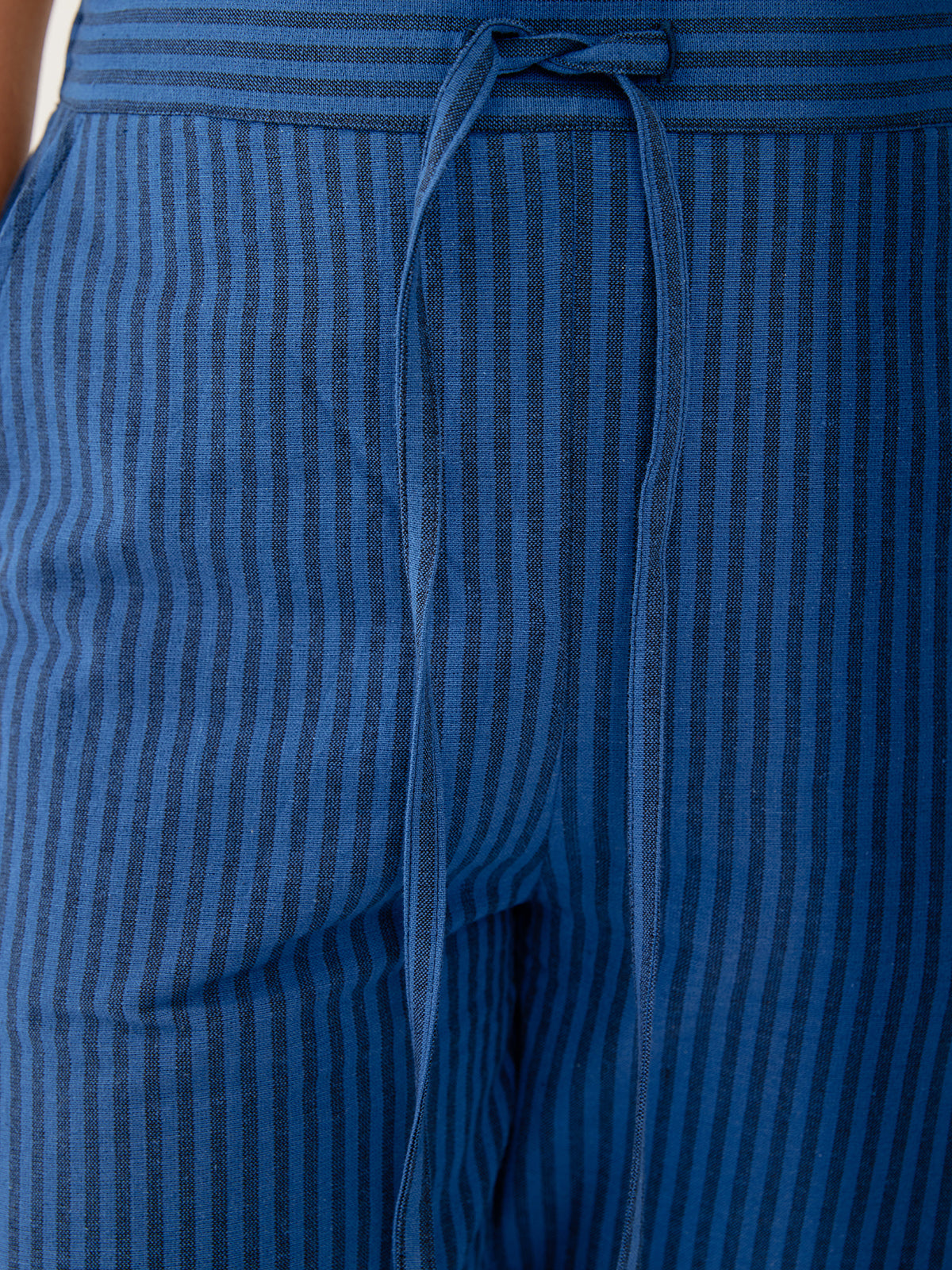 Emmy Drawstring Pant - Cerulean Stripe