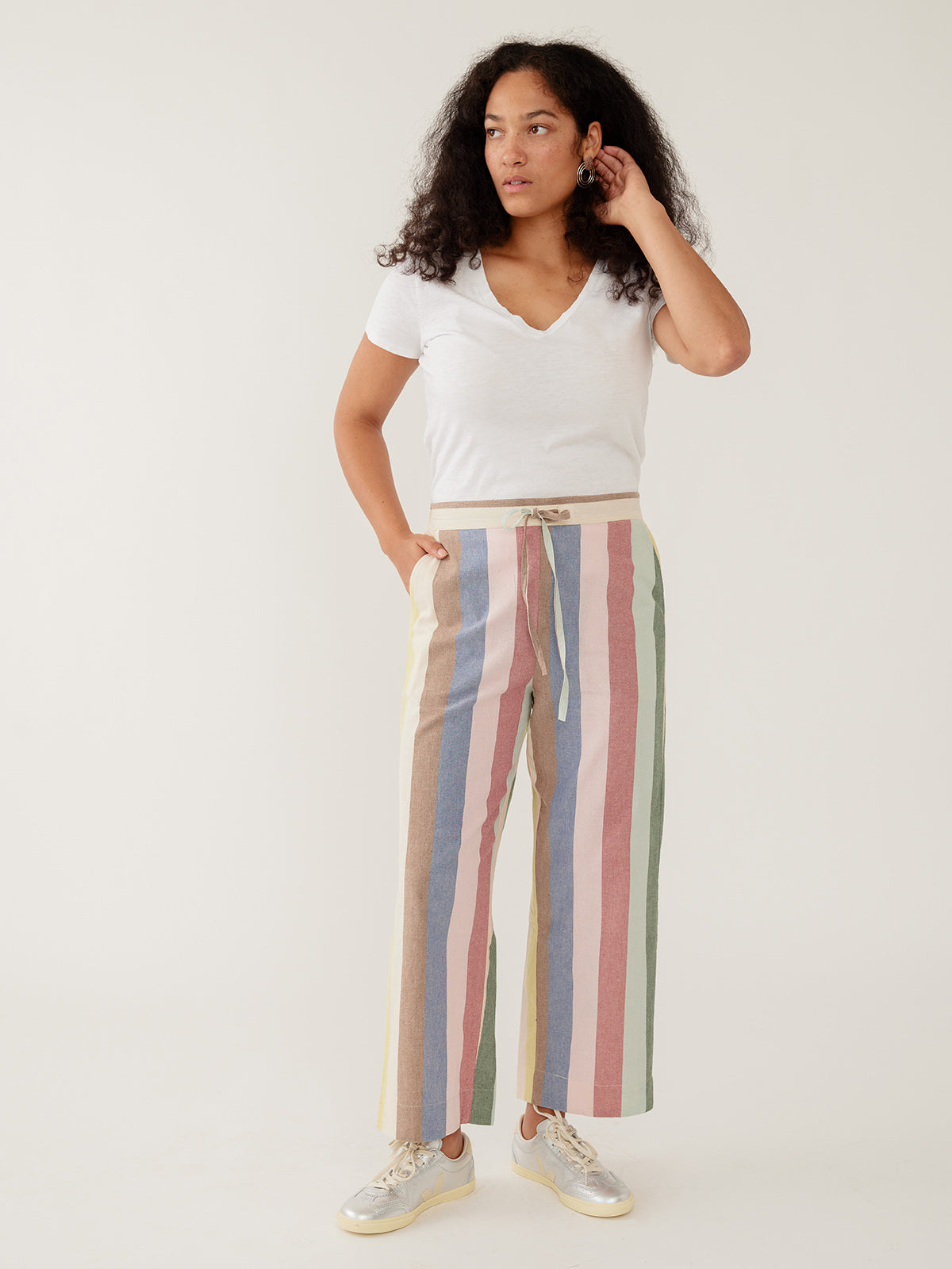 Emmy Drawstring Pant - Vintage Rainbow