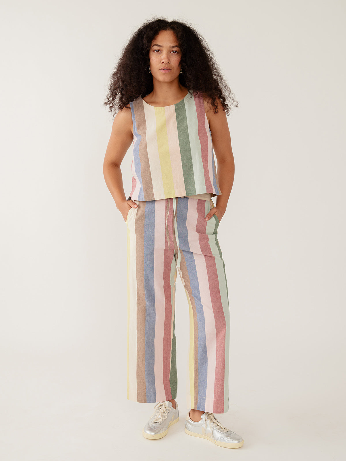 Emmy Drawstring Pant - Vintage Rainbow