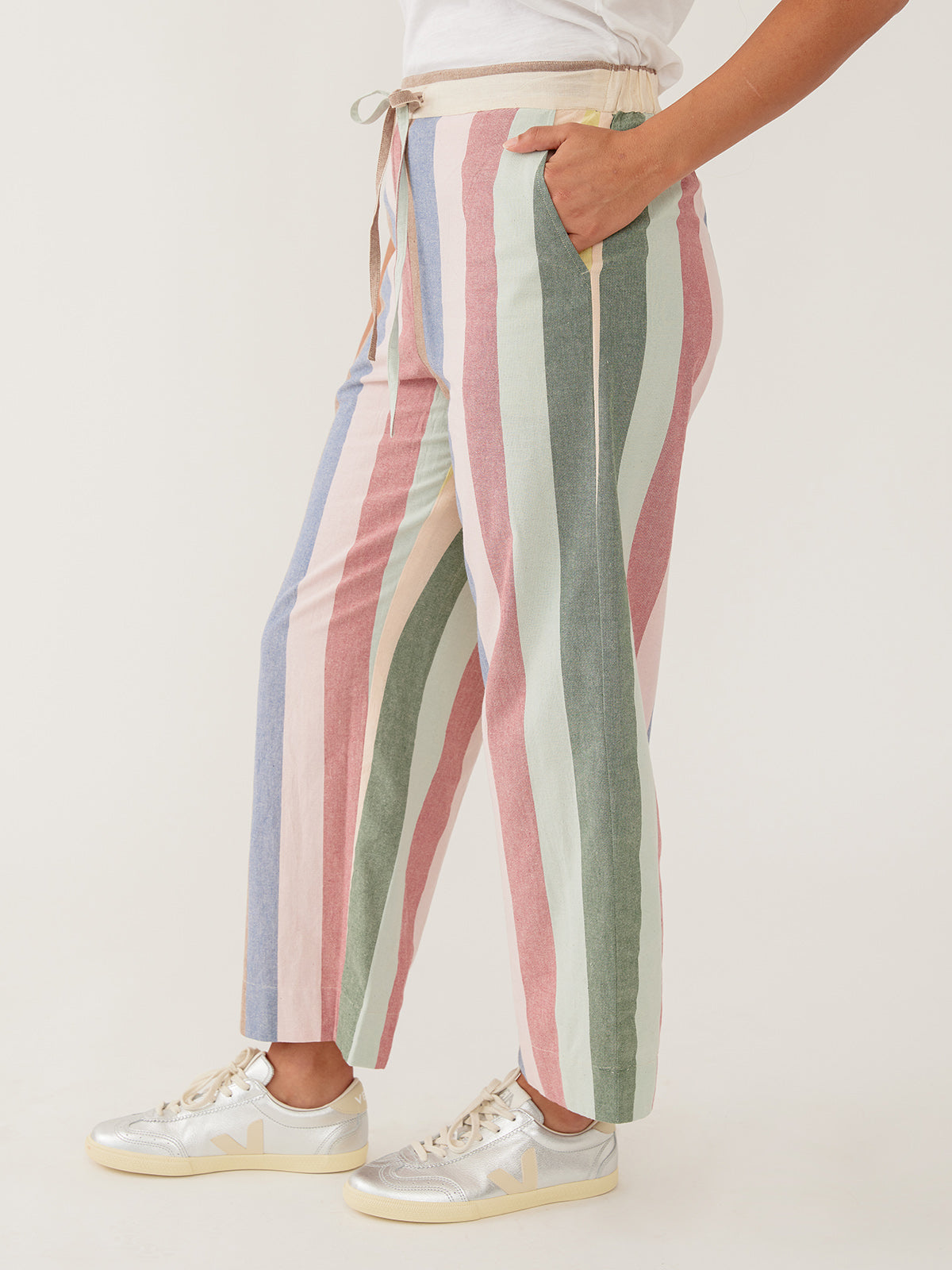 Emmy Drawstring Pant - Vintage Rainbow