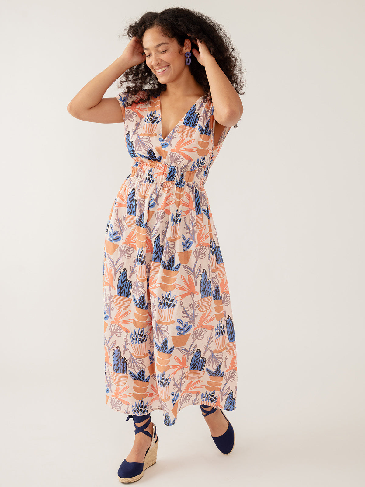 Hattie Dress - Pastel Cacti