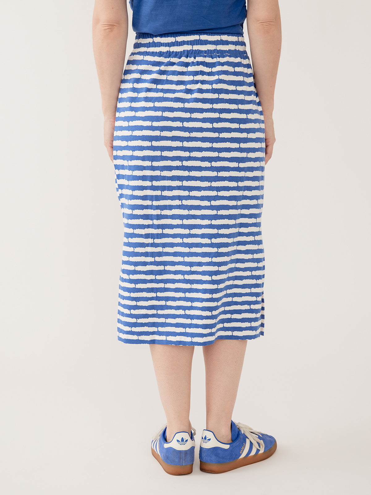 Isla Skirt - Cobalt Split Stripe