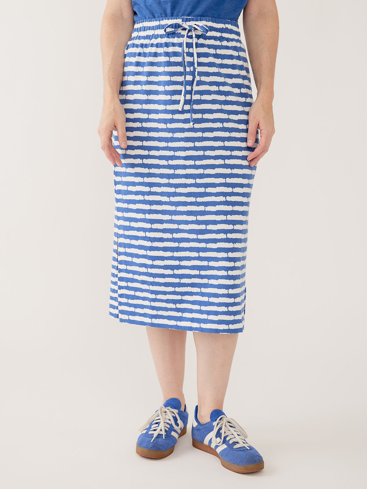 Isla Skirt - Cobalt Split Stripe