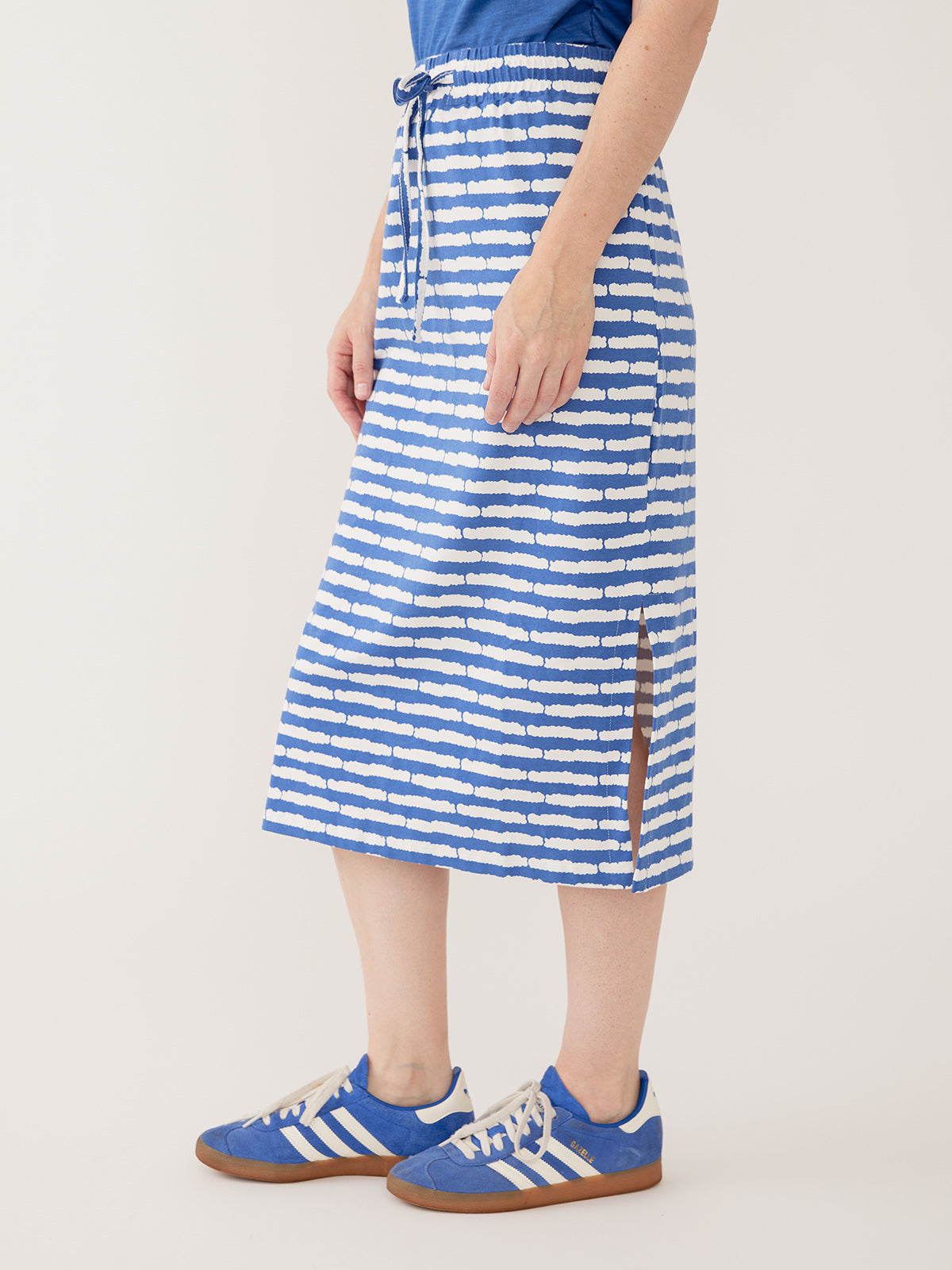 Isla Skirt - Cobalt Split Stripe