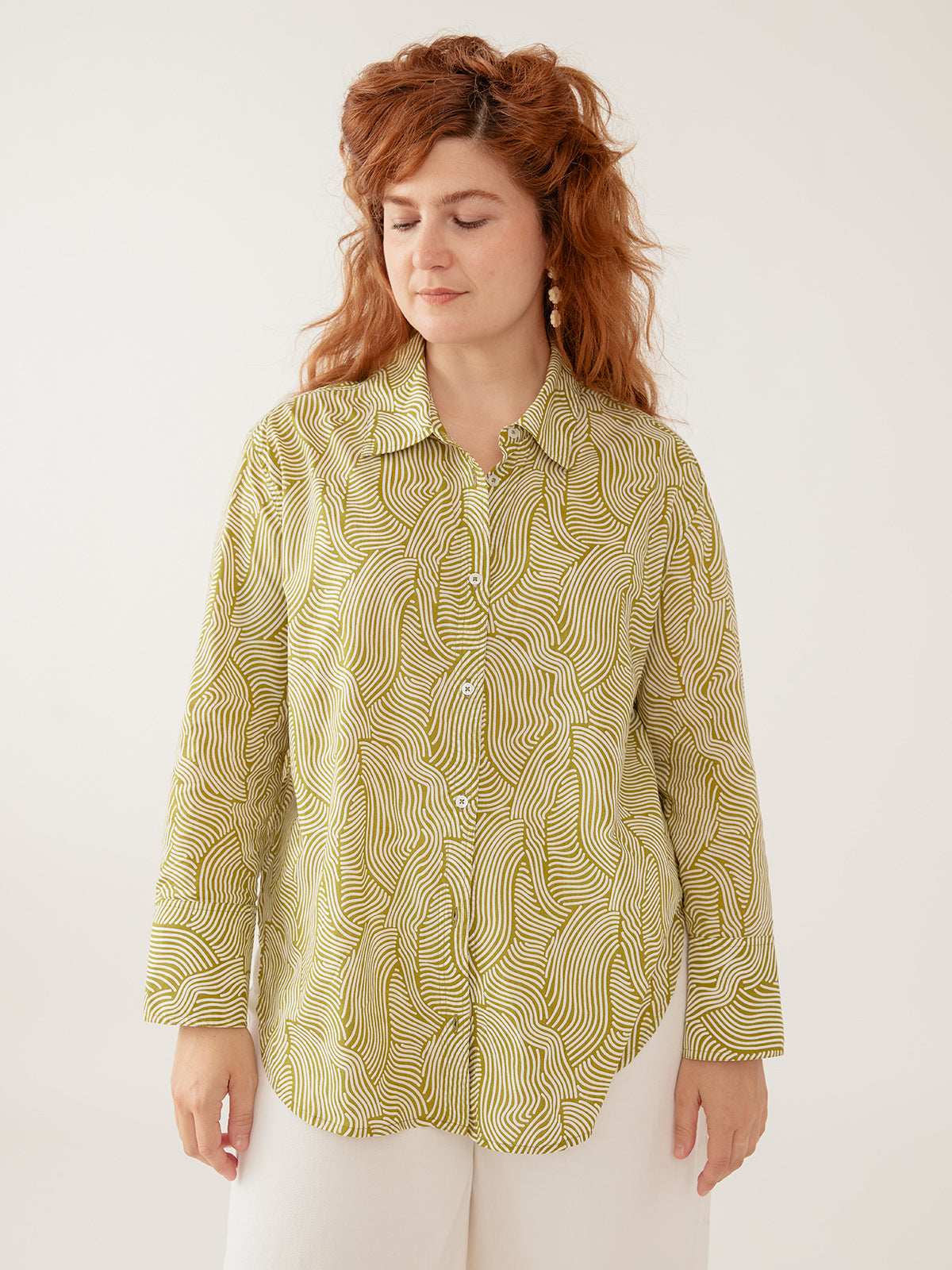 Mae Oversized Top - Waves Green