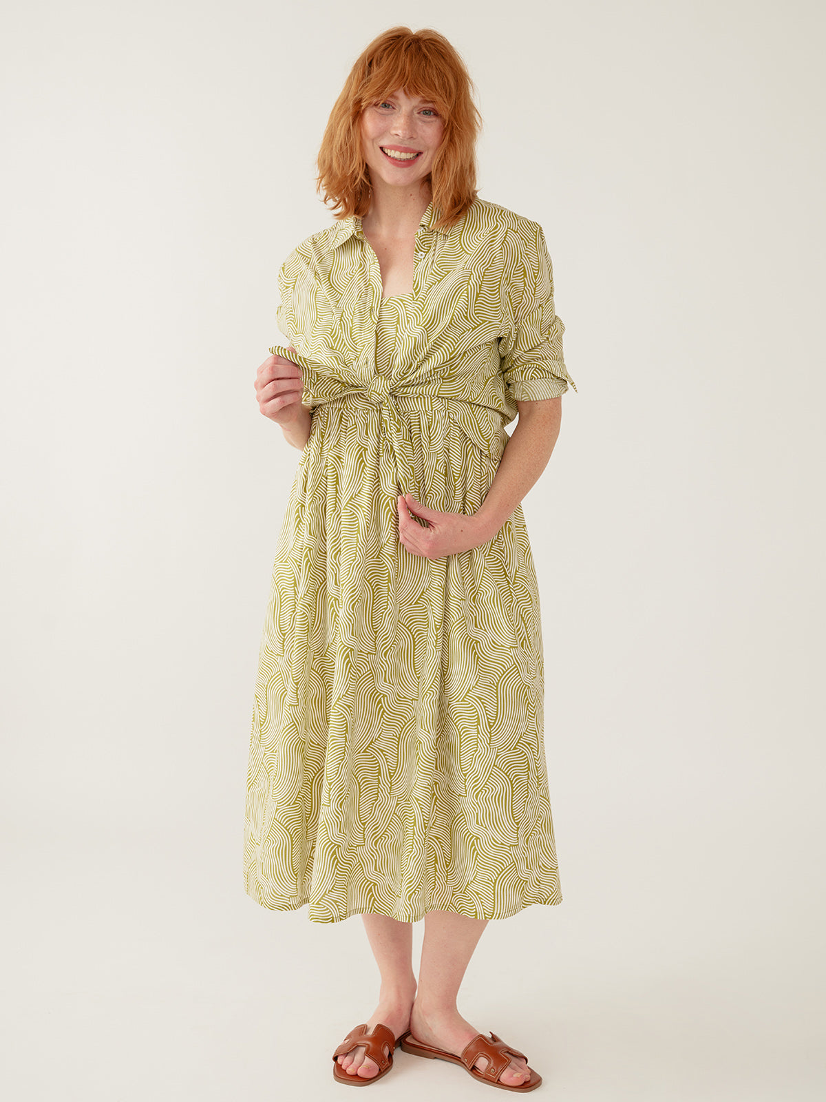 Mae Oversized Top - Waves Green
