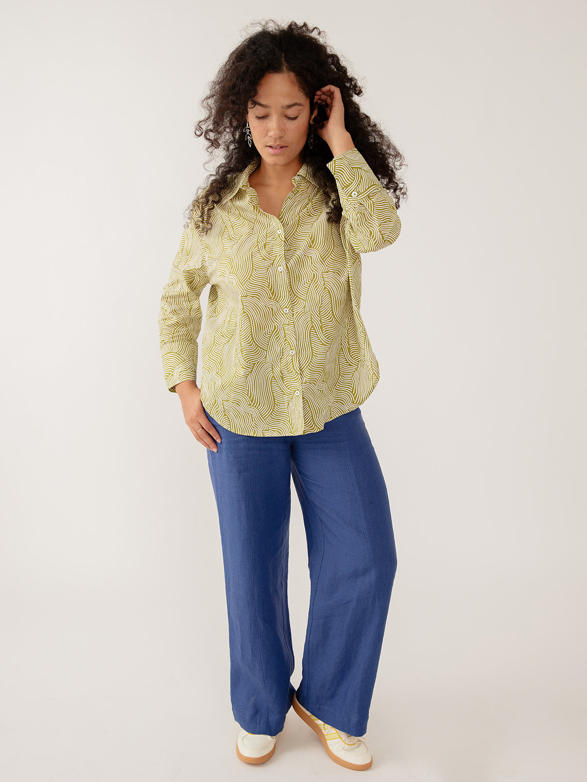 Mae Oversized Top - Waves Green