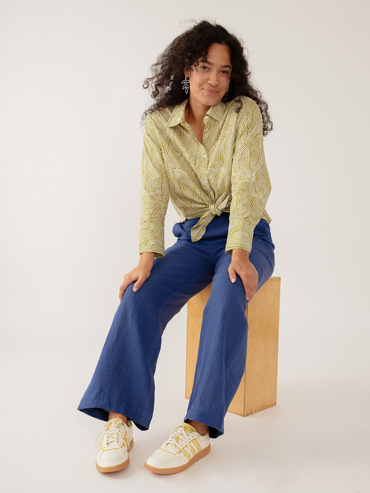 Mae Oversized Top - Waves Green