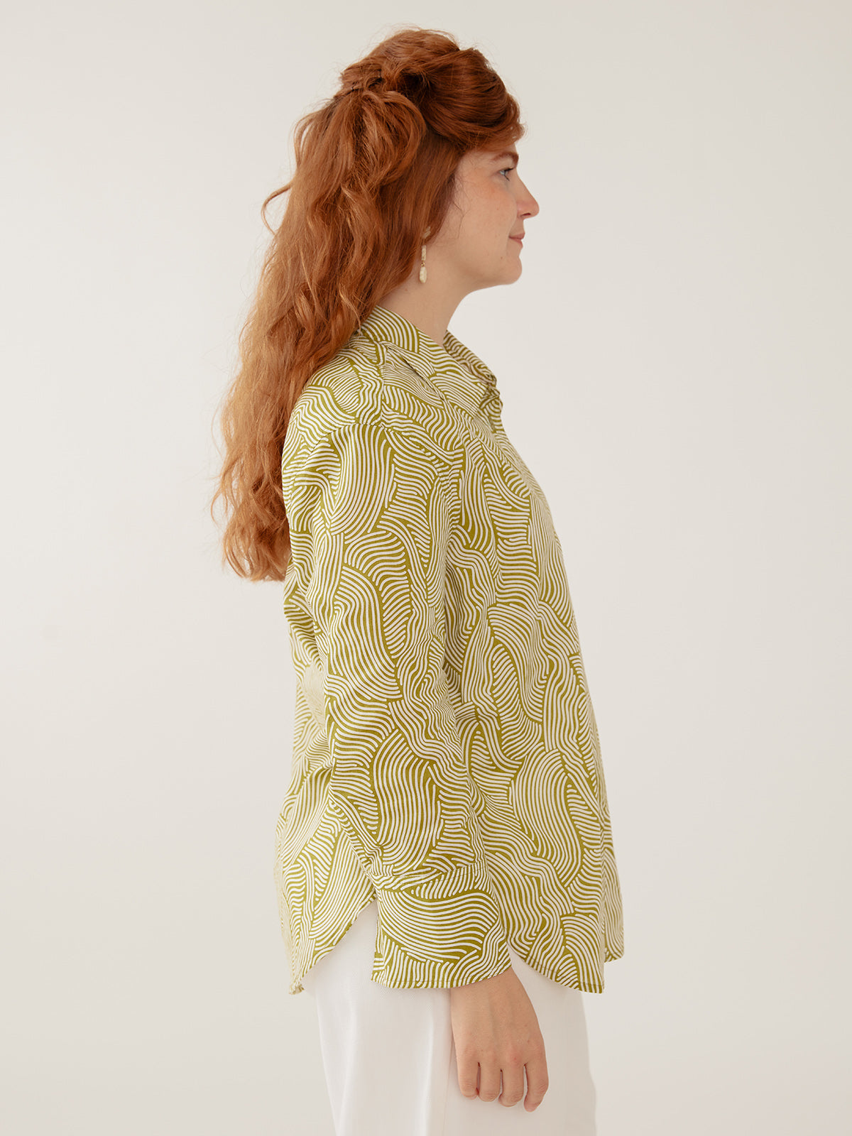 Mae Oversized Top - Waves Green