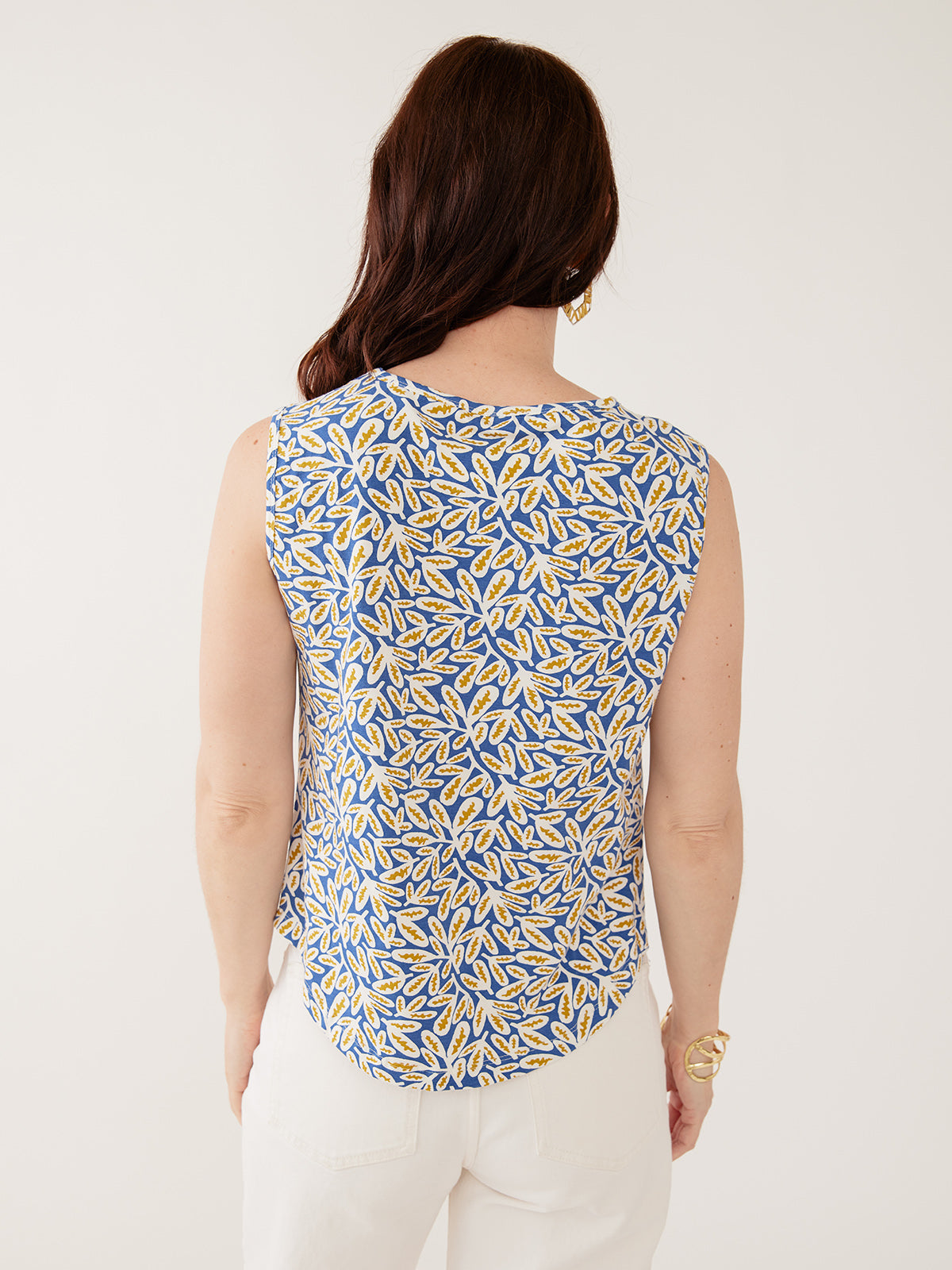 Millie Muscle Tee - Fern Beats Blue