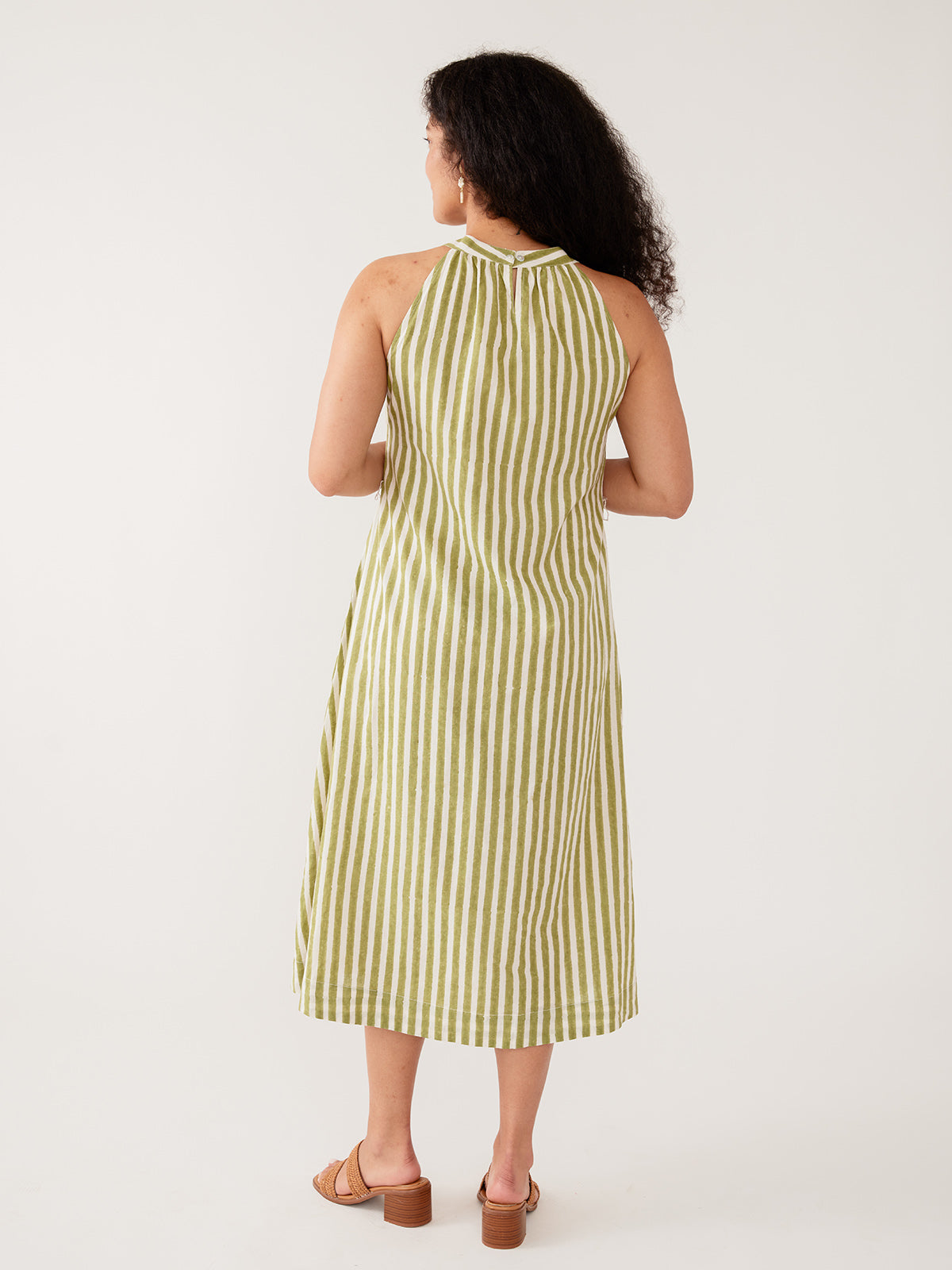 Miranda Dress Green Stripe