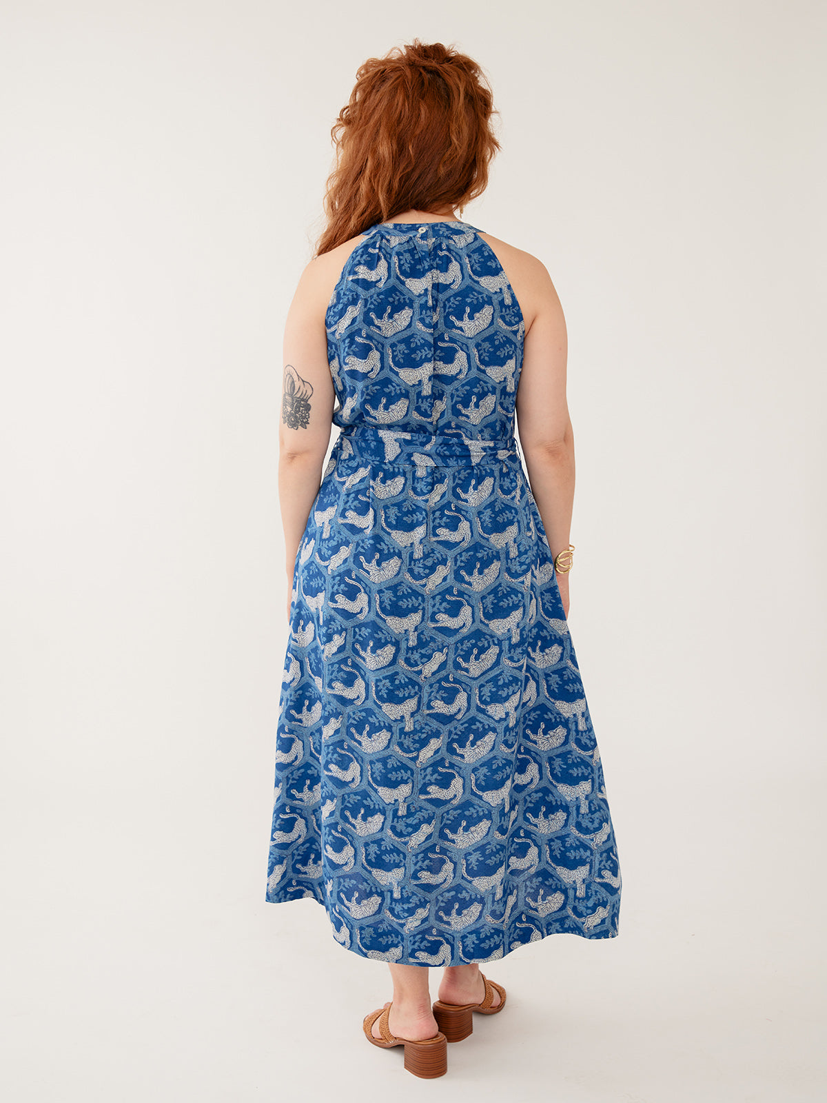 Miranda Dress - Indigo Tiger Nap Textured Dobby