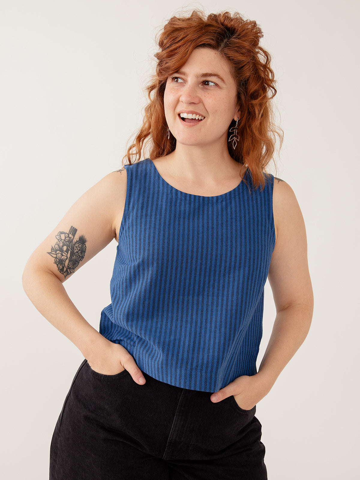 Neko Tank - Cerulean Stripe