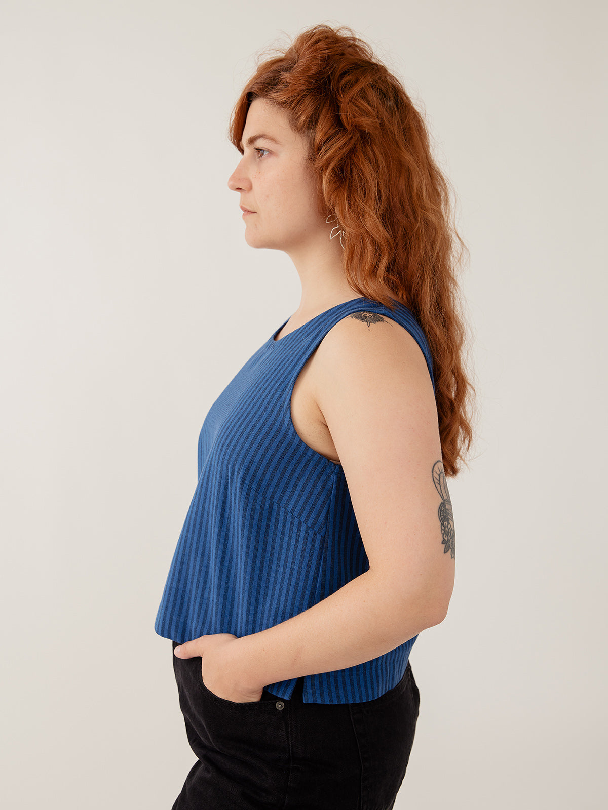 Neko Tank - Cerulean Stripe