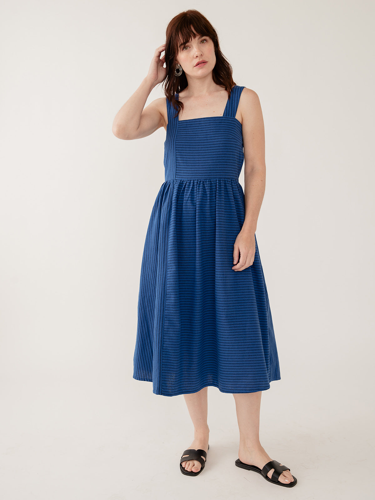 Nikita Dress - Cerulean Stripe