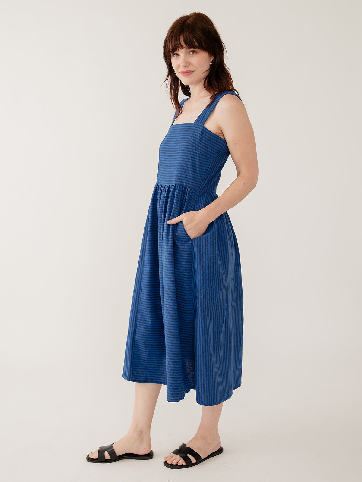 Nikita Dress - Cerulean Stripe