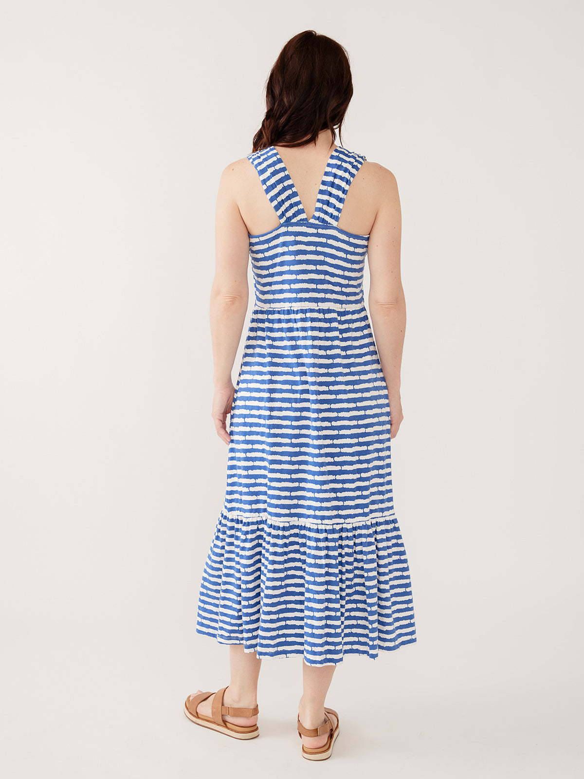 Opal Dress - Cobalt Split Stripe
