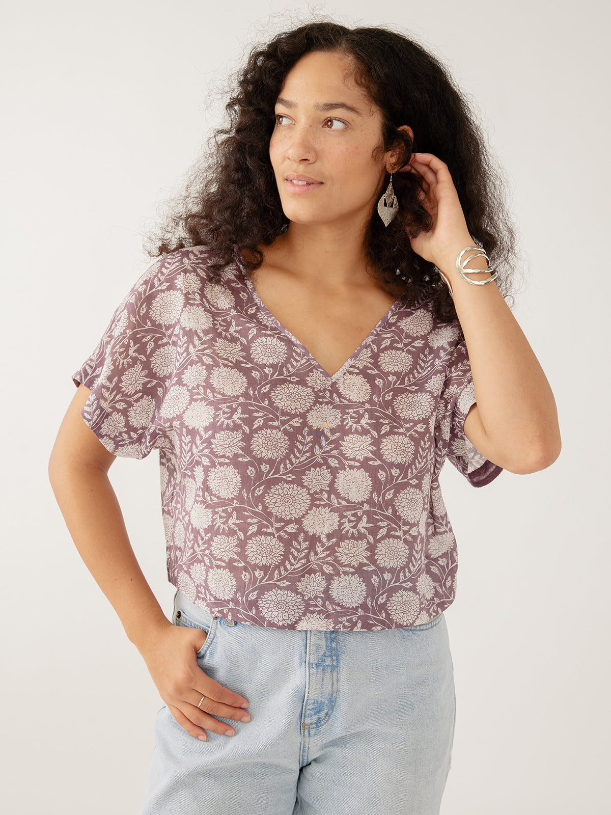 Riley V-Neck Dolman Top - French Lilac
