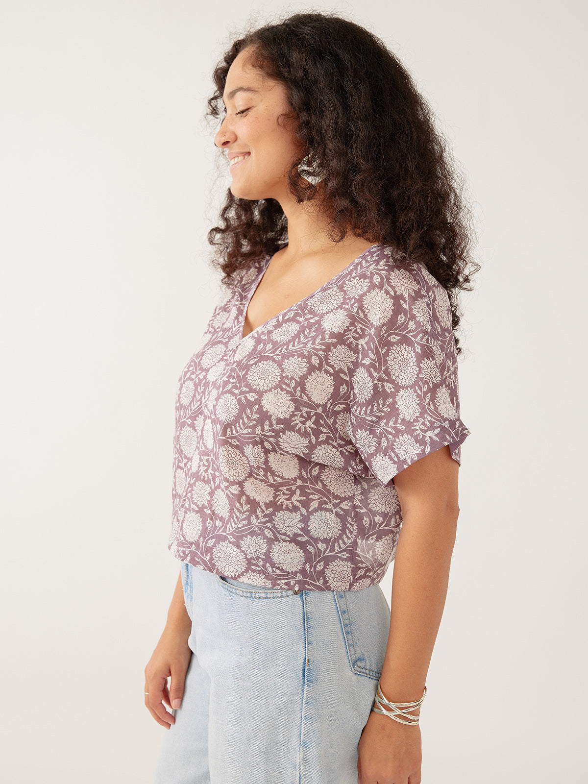 Riley V-Neck Dolman Top - French Lilac