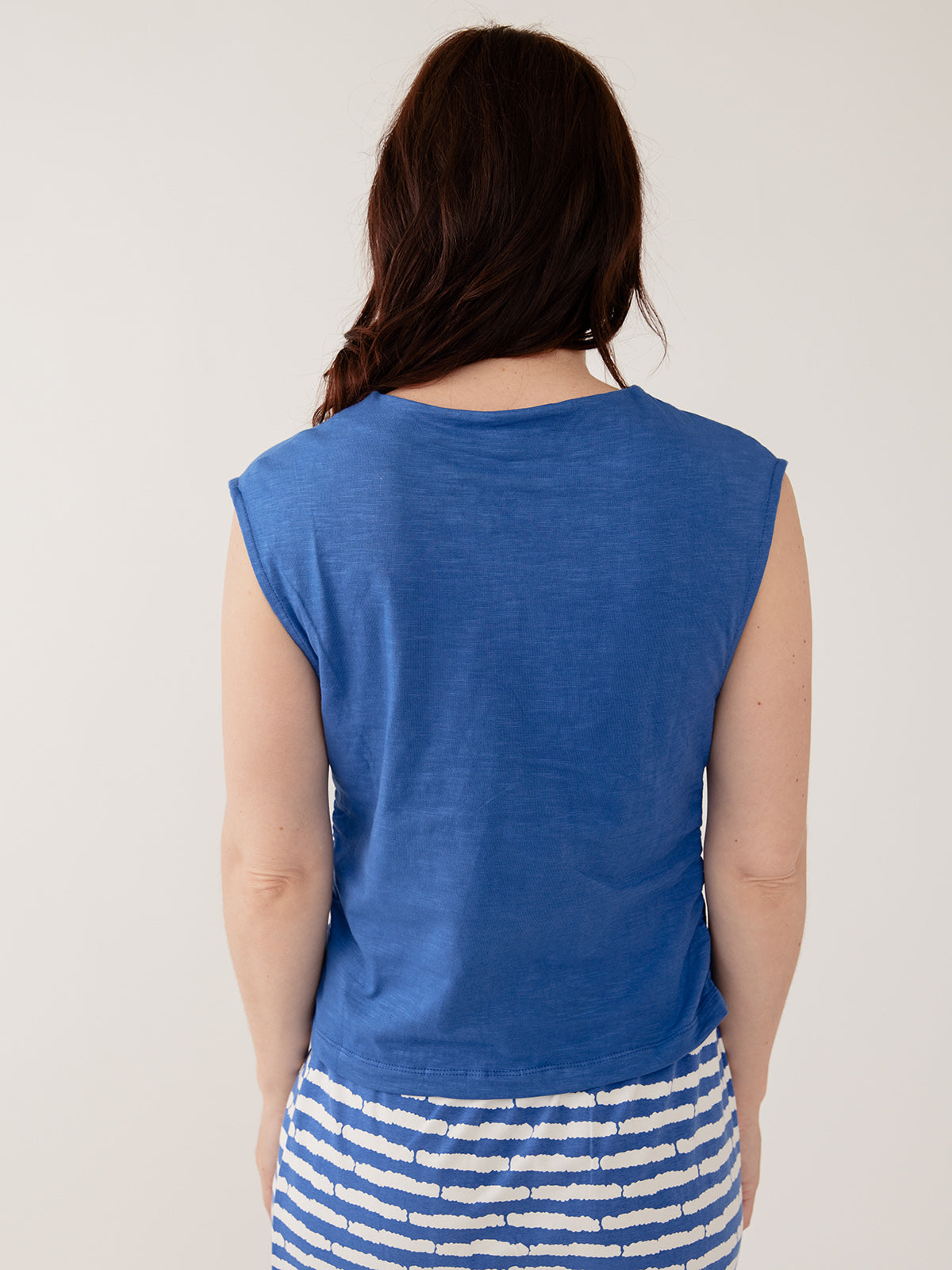 Ruched Top - Cerulean Slub