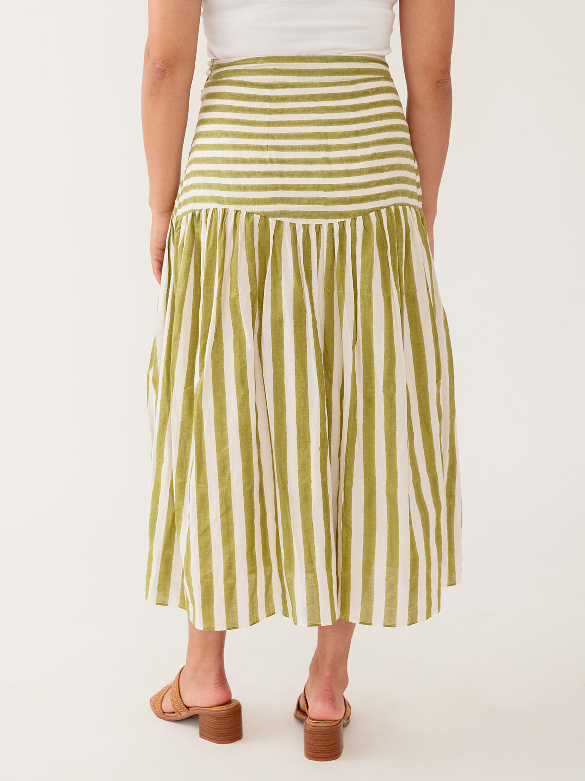 Sylvie Skirt - Green Stripe