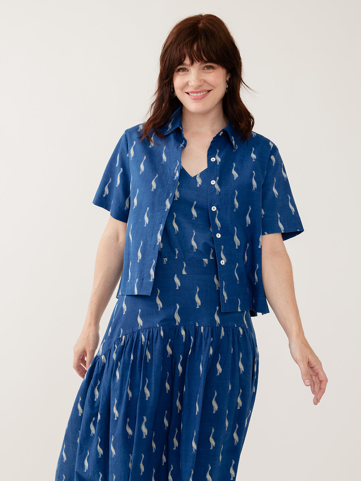 Benji Button Down Shirt - Indigo Goose