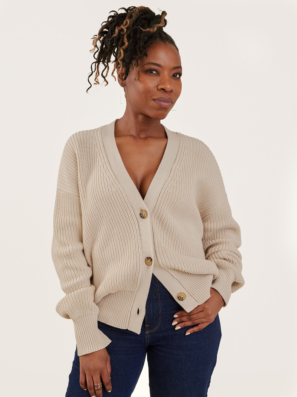 Fisherman Cardigan - Ivory Cotton