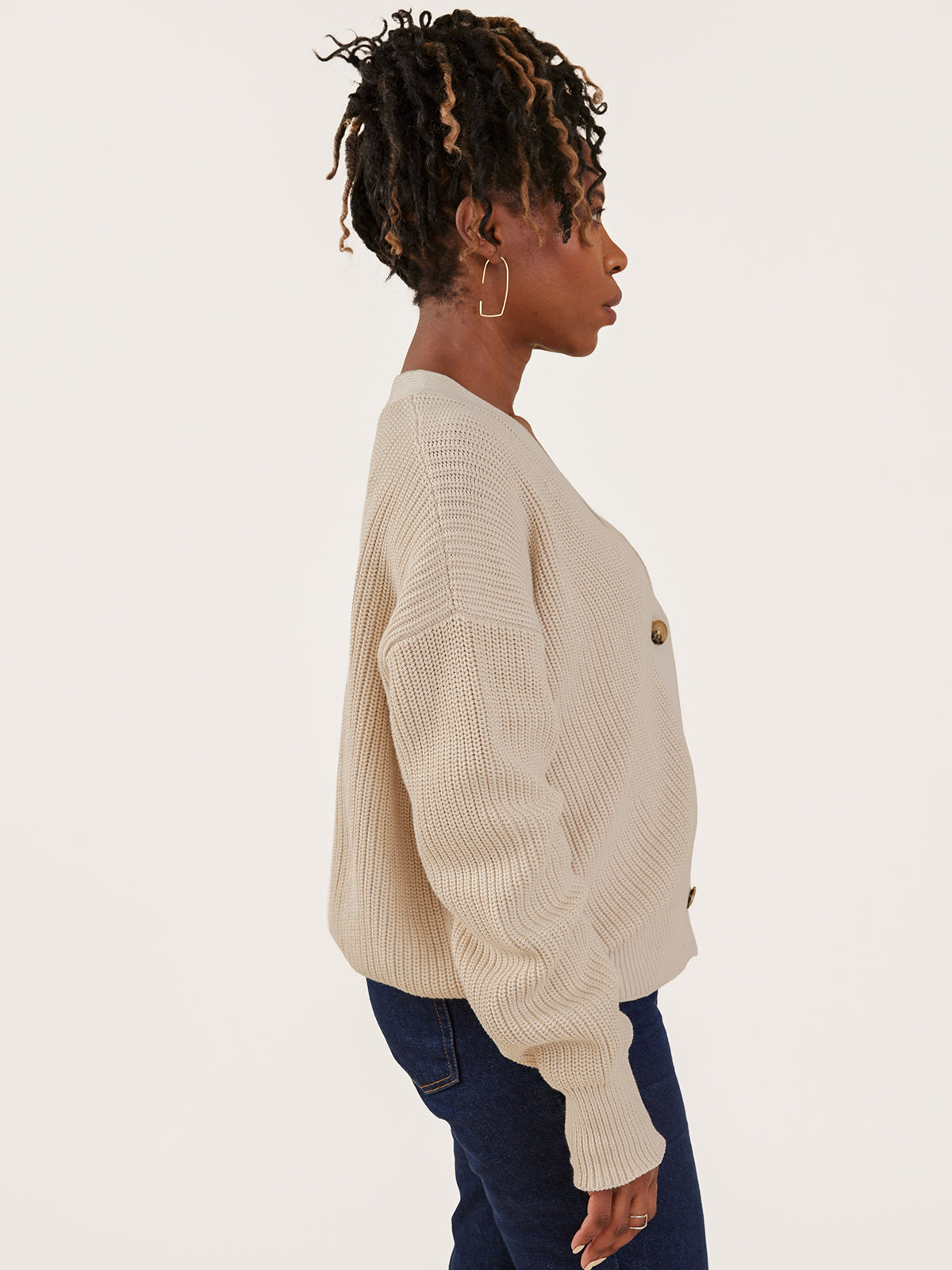 Fisherman Cardigan - Ivory Cotton