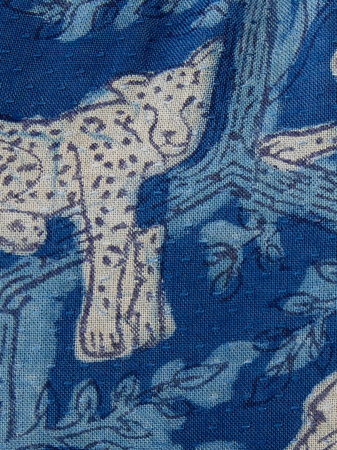 Miranda Dress - Indigo Tiger Nap Textured Dobby