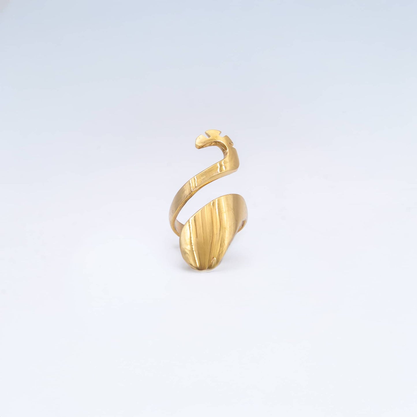 Brass Open Wrap Crossover Ring | Mau