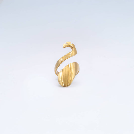 Brass Open Wrap Crossover Ring | Mau