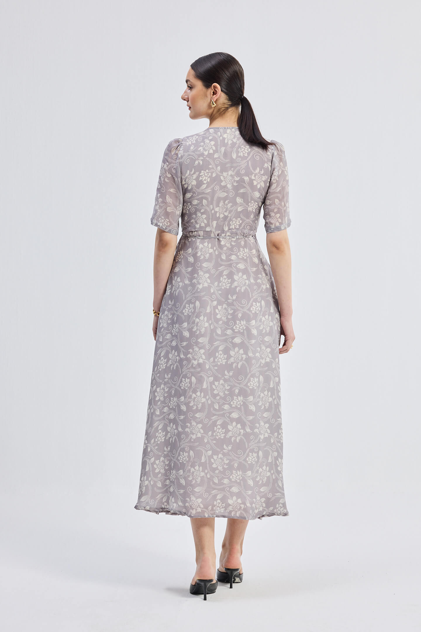 Maxi Wrap Floral dress in Vintage Vines Back