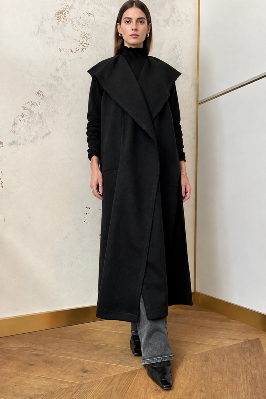 Long recycled wool vest