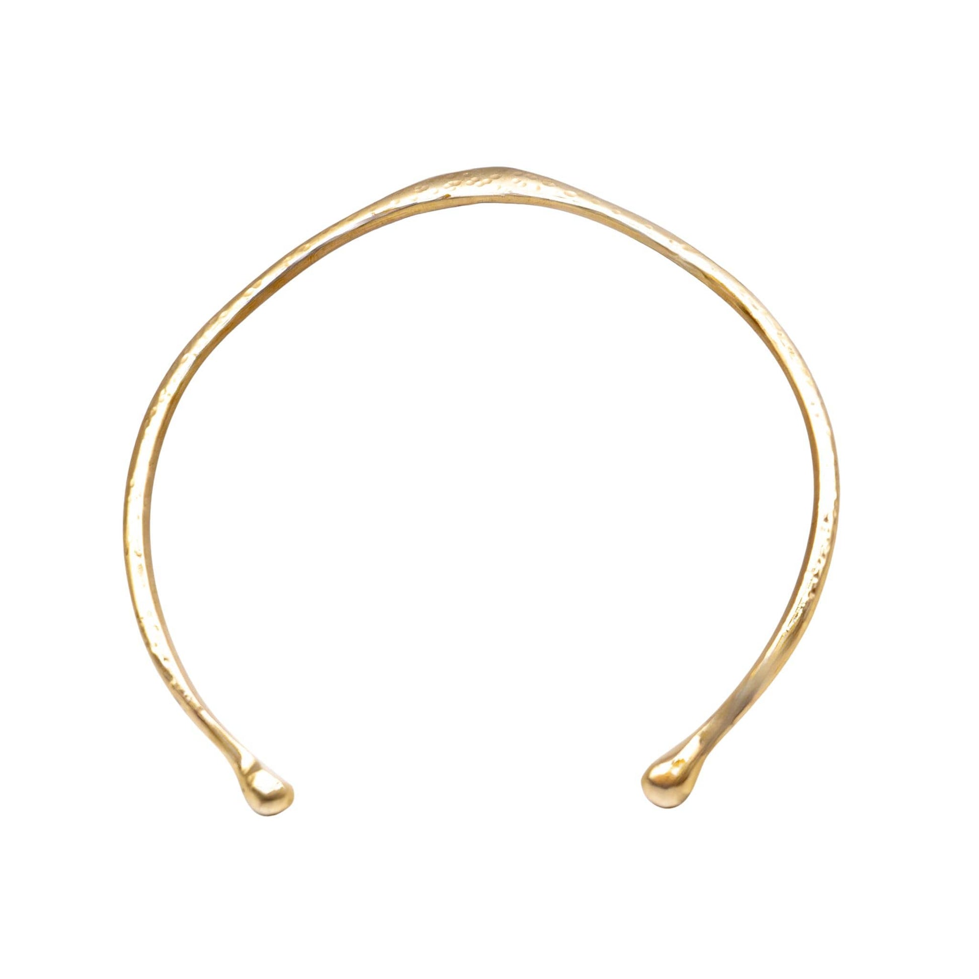 Msala wide neck cuff brass choker necklace worn showing full collar width