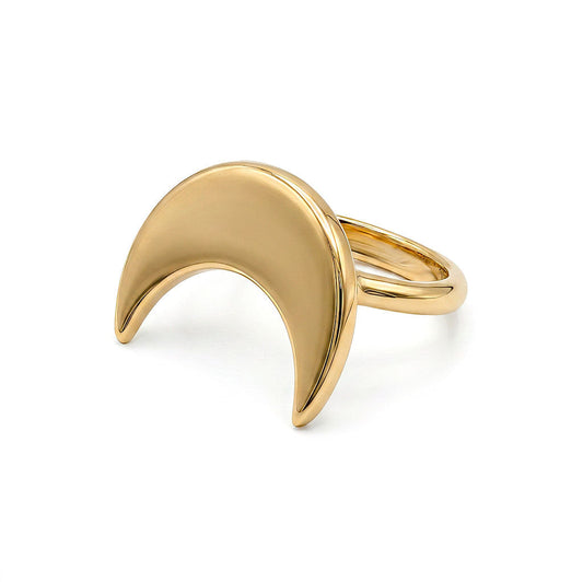 Smooth Crescent Moon Ring | Mwenzi  - EcoDunia