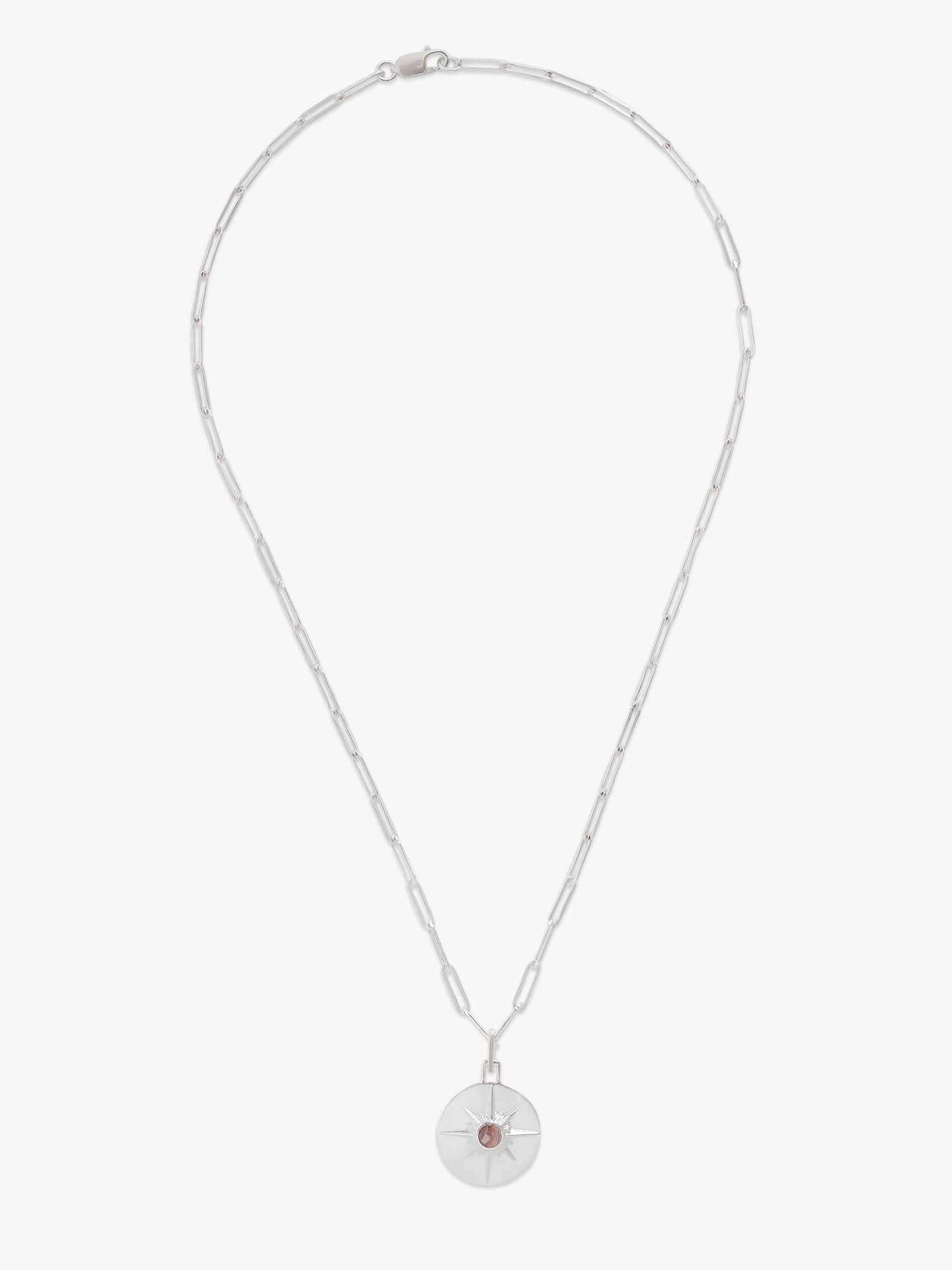 Sterling Silver Pink Rhodochrosite Necklace - Astrid | No More Nobody