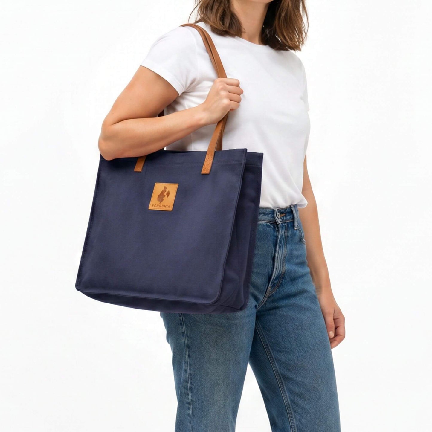 High Quality Canvas Tote Bags for Women  EcoDunia #color_navy-blue
