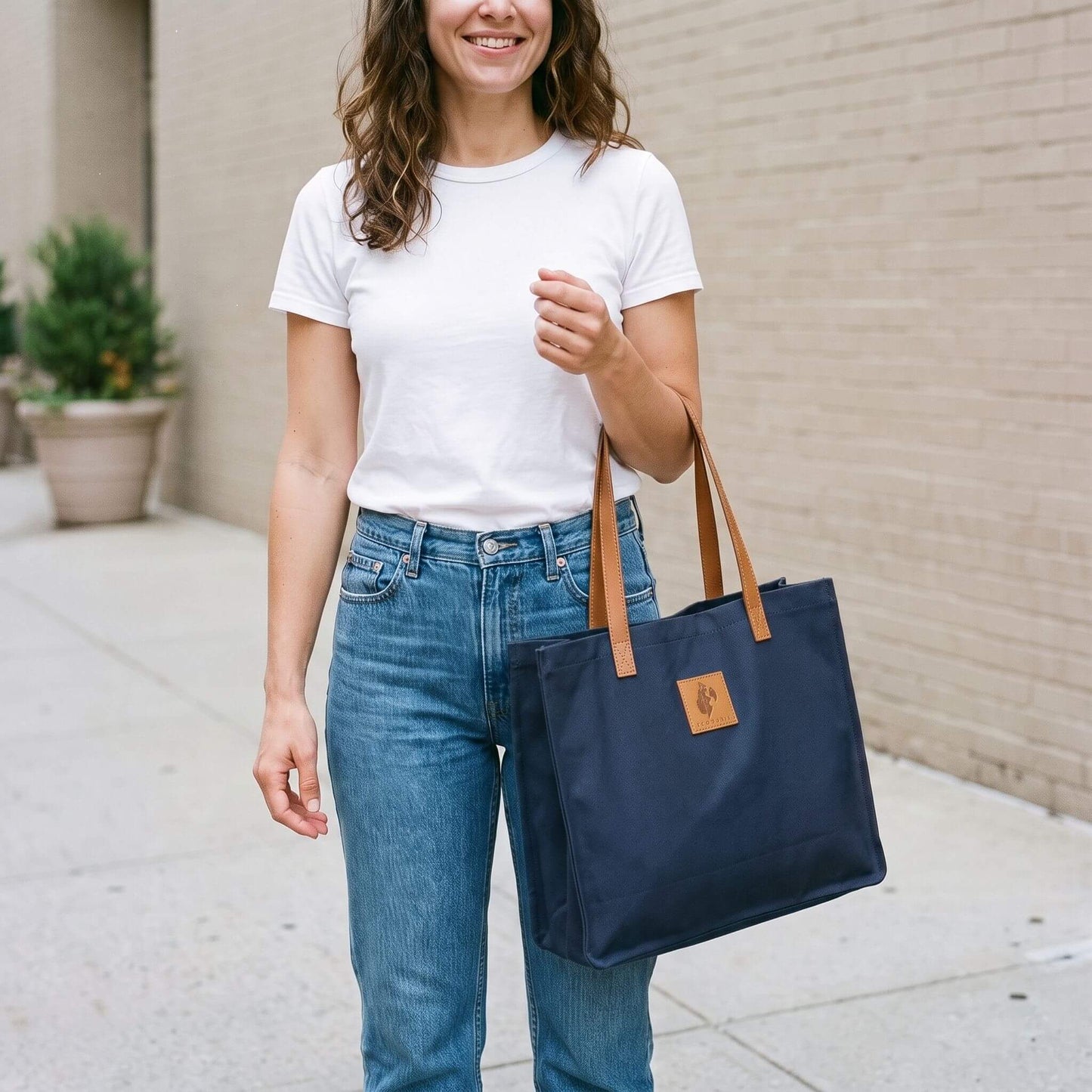 High Quality Canvas Tote Bags for Women  EcoDunia #color_navy-blue