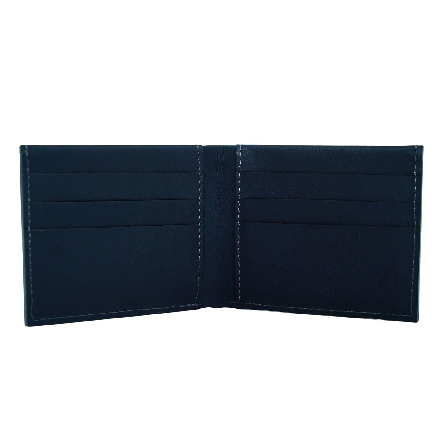 Handmade Leather Wallet for Men - Bifold Wallet #color_navy-blue