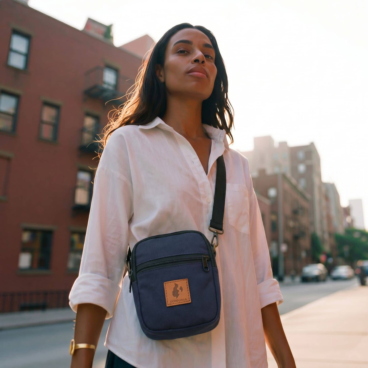 Rozi Canvas Crossbody Bag 1L | Mini Shoulder Bag #color_navy-blue