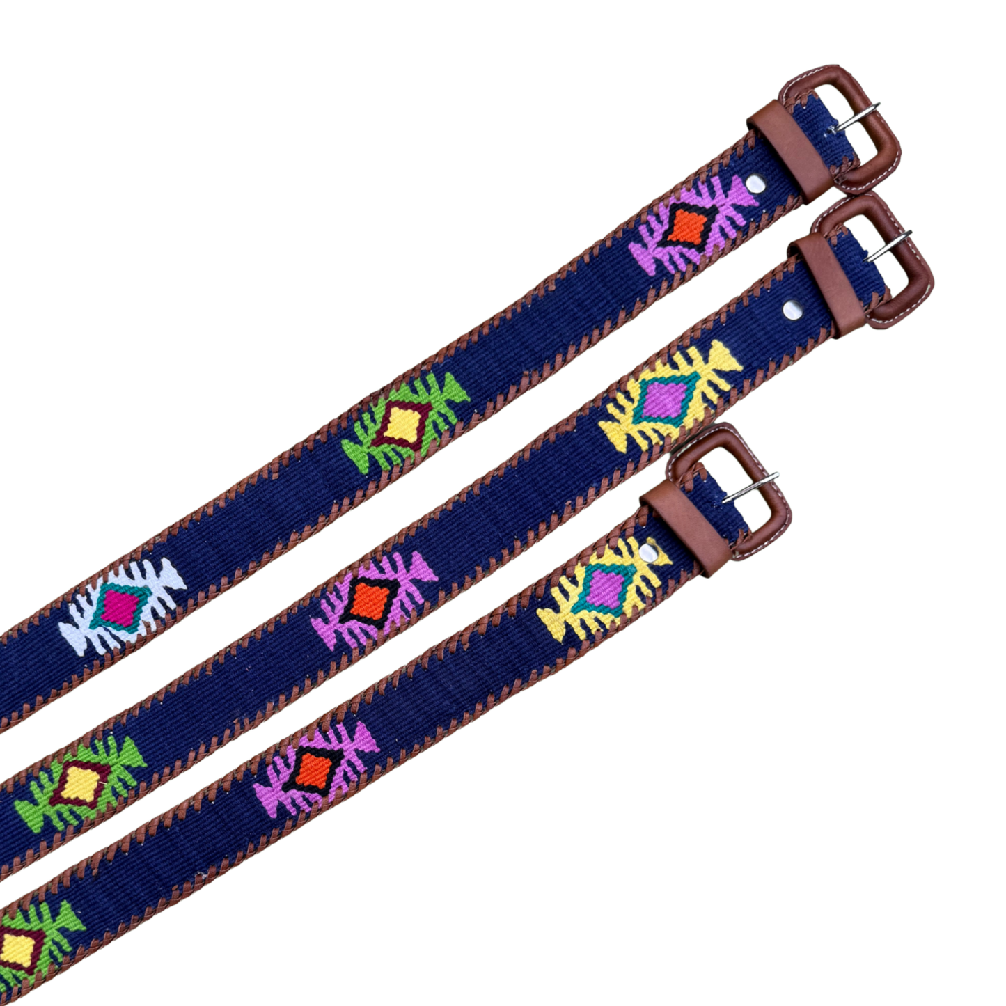 Navy Handwoven Guatemalan Whip-Stitched Belt