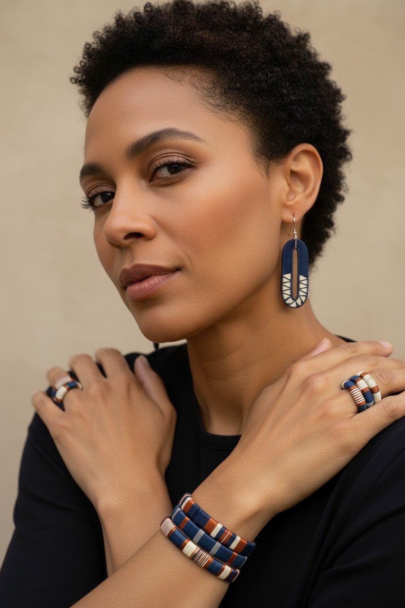 Navy & Copper Rings-TAVWE
