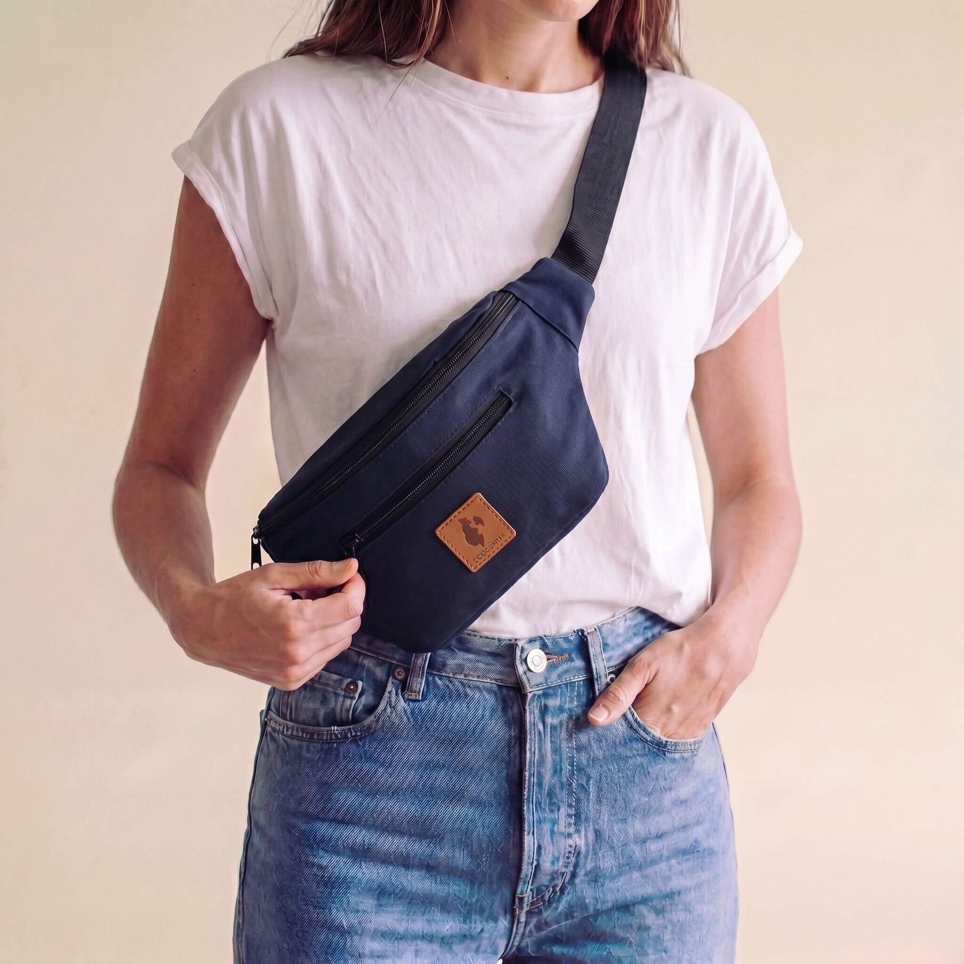 Anto Canvas Crossbody Fanny Pack #color_navy-blue