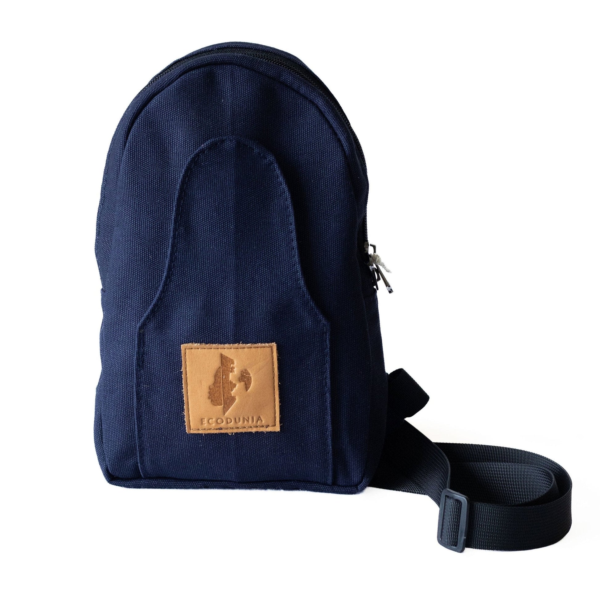 Buru navy blue canvas sling bag crossbody wear #color_navy-blue
