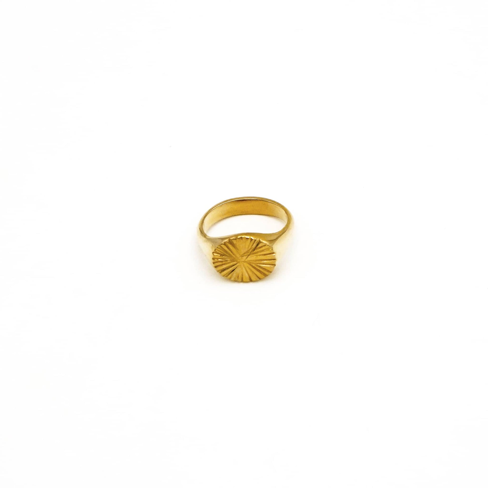 Brass Sunburst Signet Ring | Nila
