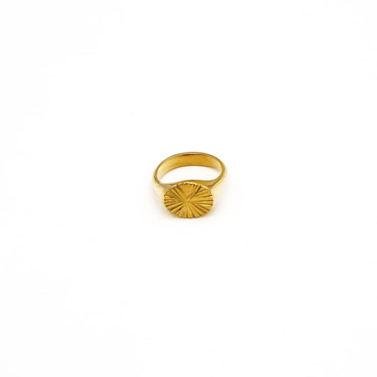 Brass Sunburst Signet Ring | Nila