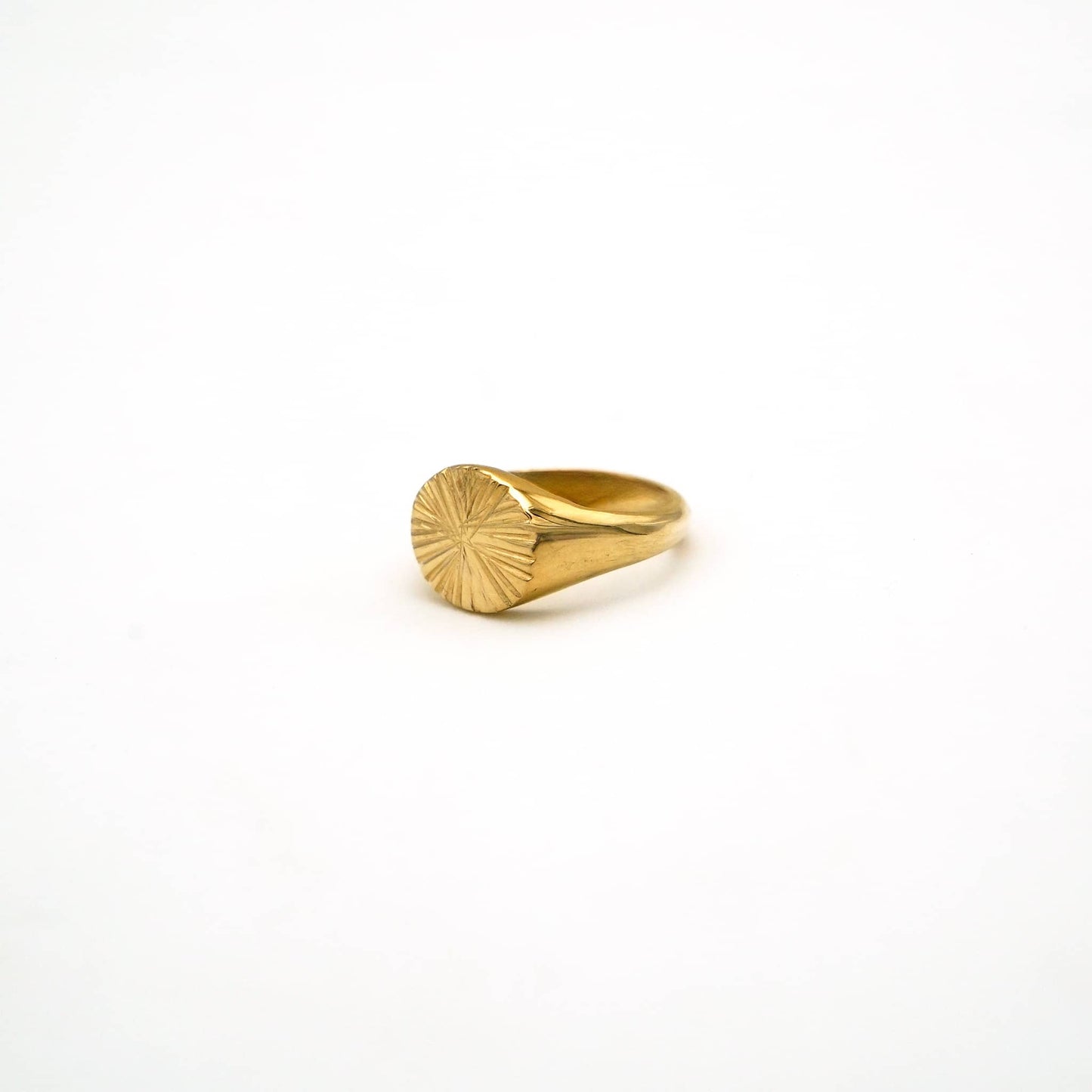 Brass Sunburst Signet Ring | Nila