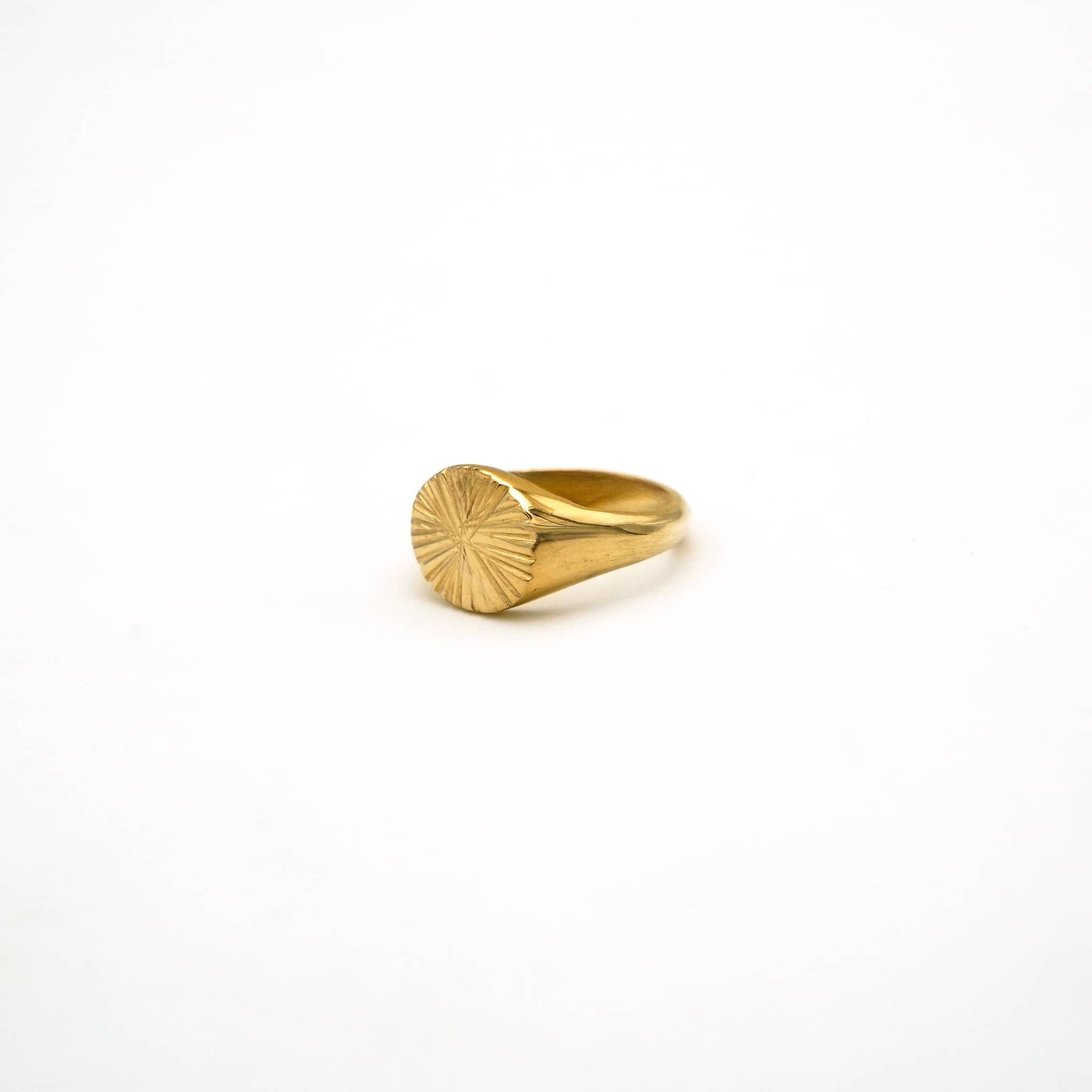 Brass Sunburst Signet Ring | Nila