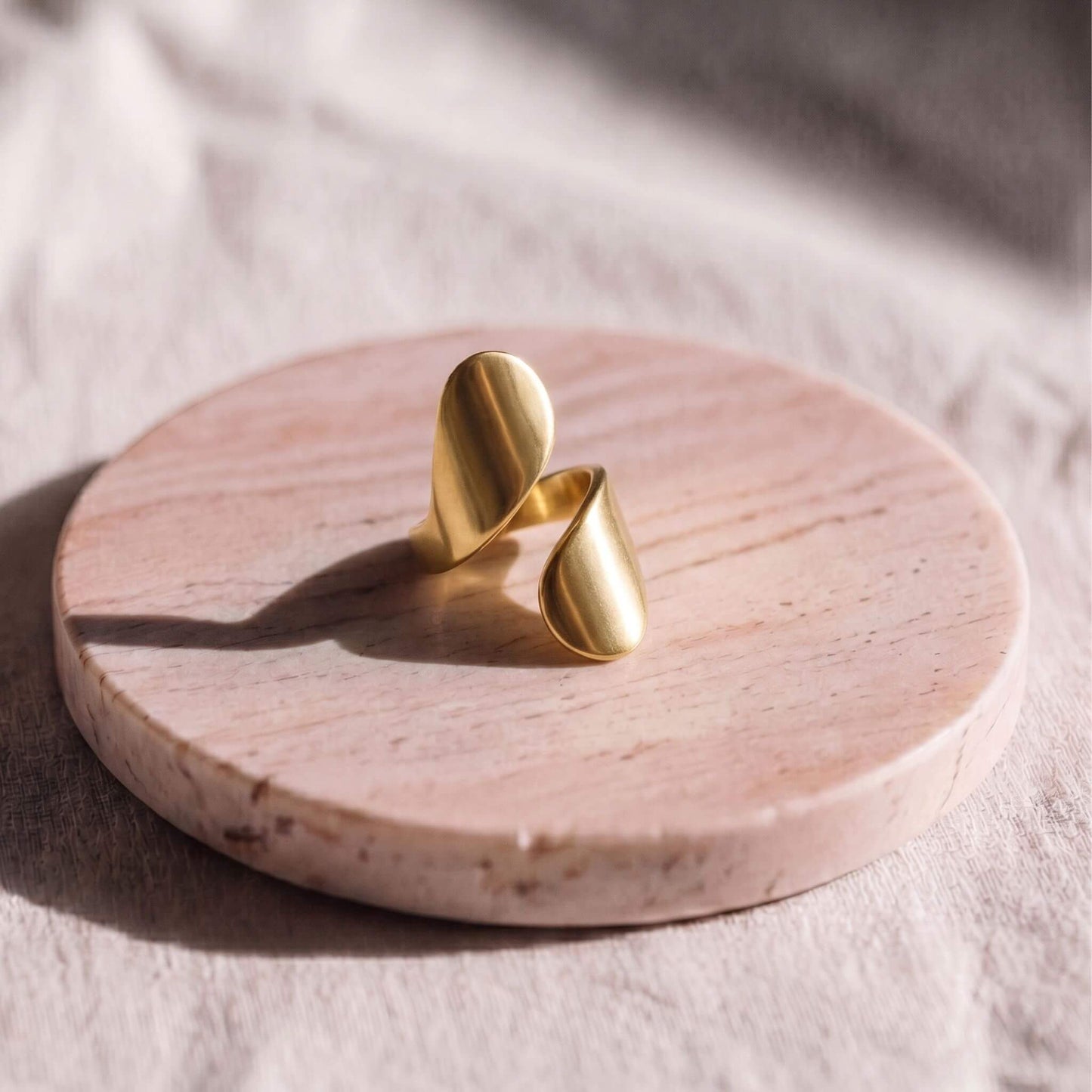 Adjustable Brass Wide Wrap Ring | Naji